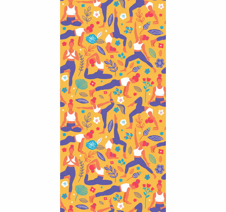 Papier peint chambre adulte motifs de poses de yoga - TenStickers