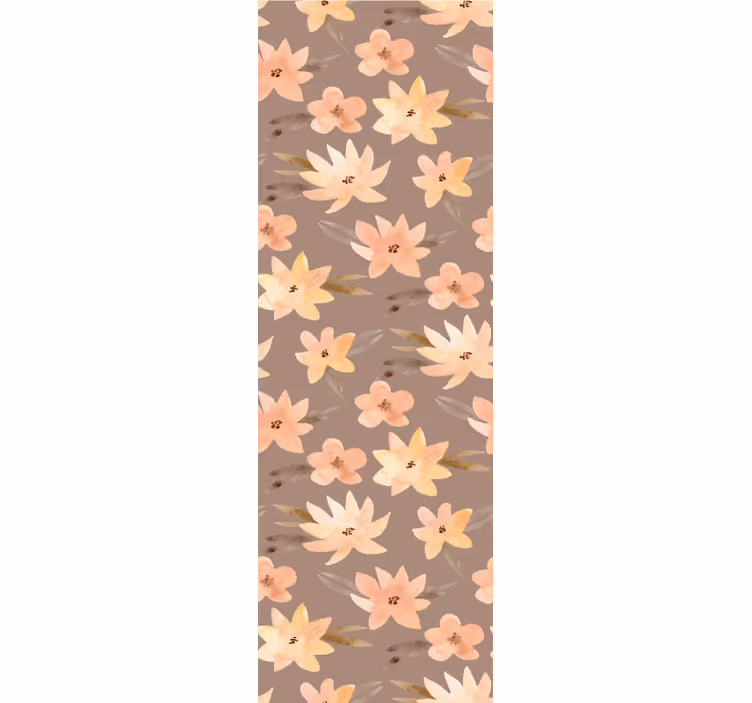 Papier peint floral motif de floraison marron - TenStickers