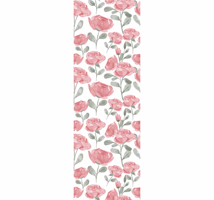 Papier peint floral roses à l'aquarelle - TenStickers