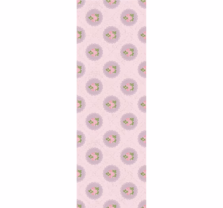 Papier peint floral cercles roses - TenStickers
