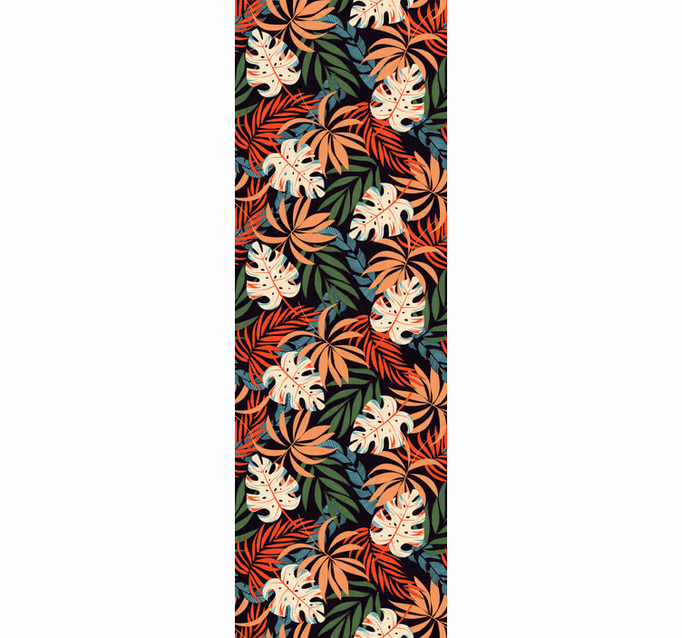 Papier peint feuillage motif de couleur tropicale - TenStickers