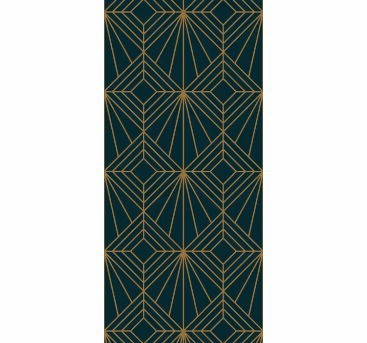 Papier peint formes géométriques motif vert et doré - TenStickers