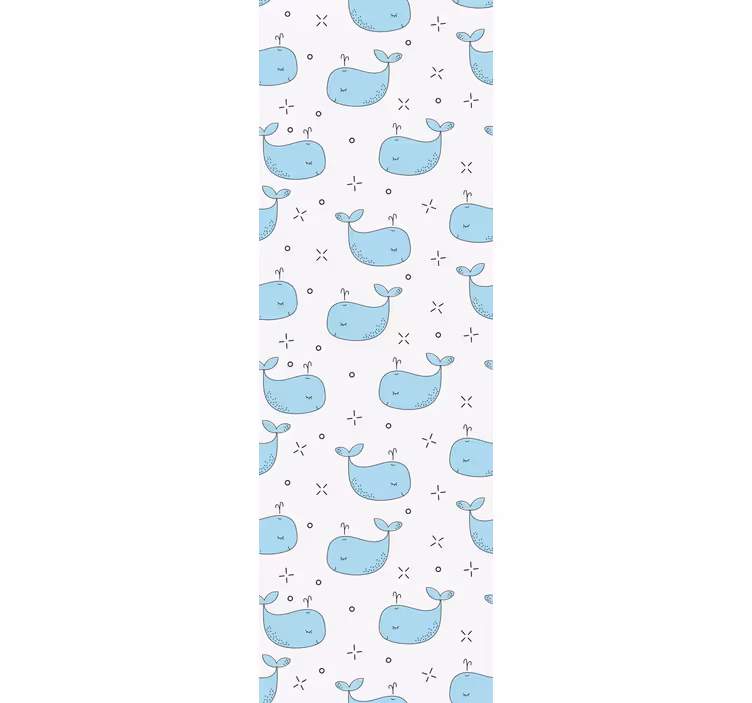 Papier peint chambre enfant bébés baleines bleues - TenStickers