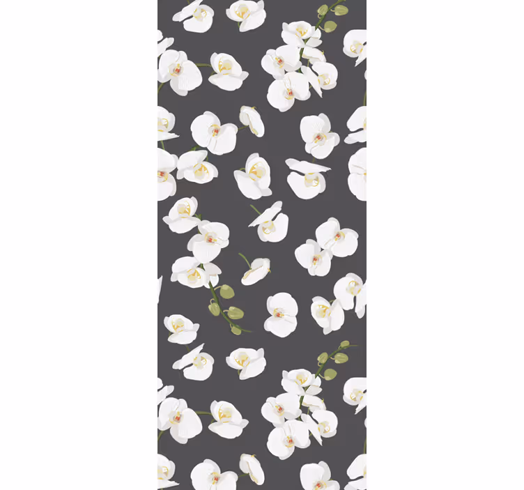 Papier peint fleuri Orchidées blanches - TenStickers