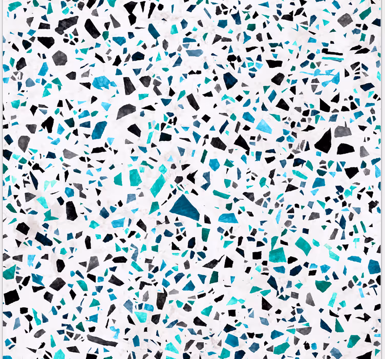 Papier peint cuisine motif terrazzo bleu - TenStickers