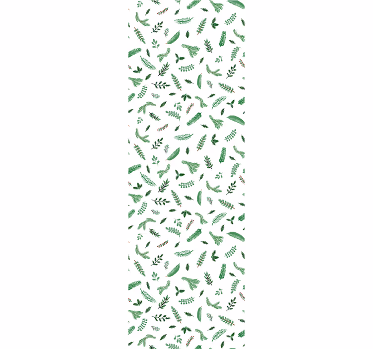 Papier peint Noël motifs de feuilles festifs - TenStickers