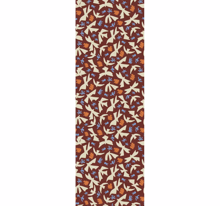 Papier peint fleuri motifs naturels stylisés - TenStickers