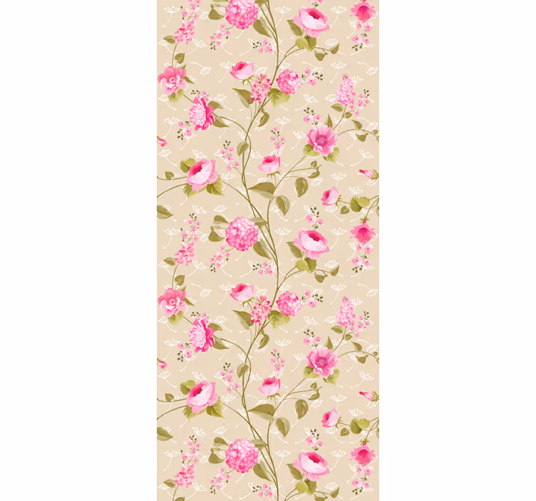 Papier peint floral motif roses beiges - TenStickers