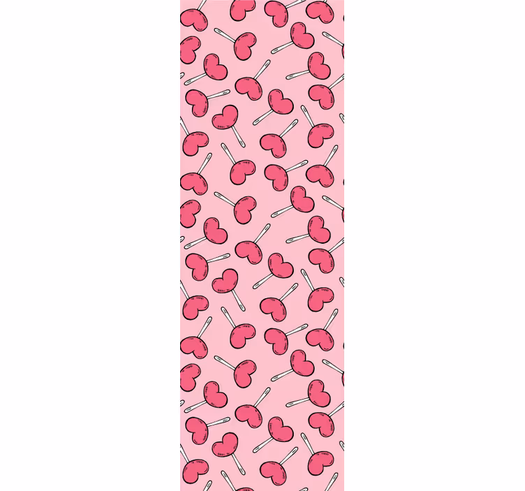 Papier peint cercles modèle de sucette en forme de coeur - TenStickers