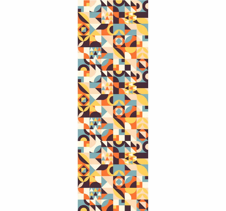 Papier peint formes géométriques mosaïque rétro colorée - TenStickers