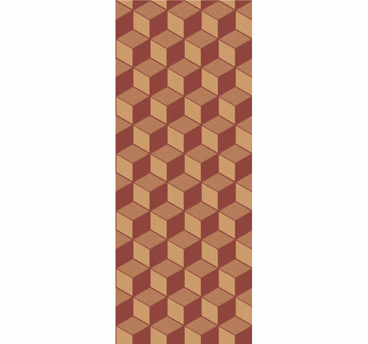 Papier peint formes géometriques motif de cubes marron 3d - TenStickers