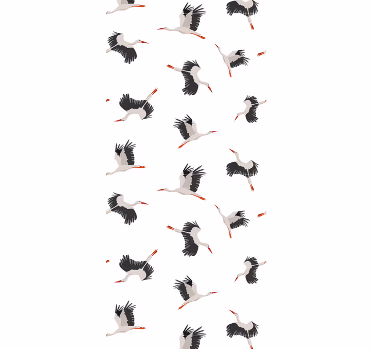 Papier peint oiseaux cigognes volantes - TenStickers