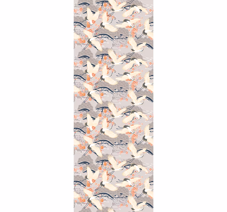 Papier peint oiseaux modèle de grues volantes - TenStickers
