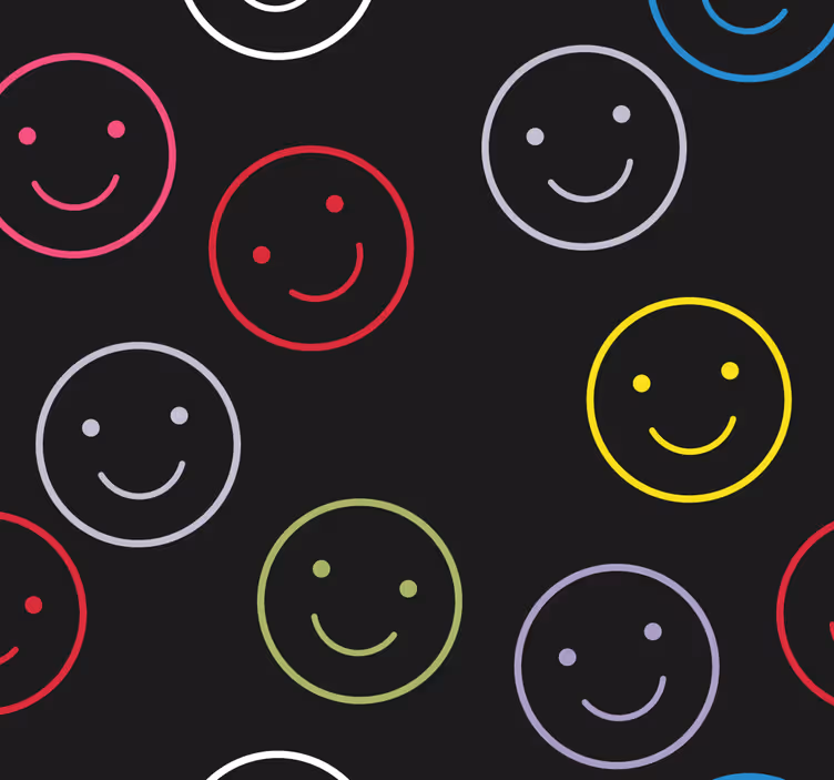 Papier peint formes géometriques imprimé smiley - TenStickers