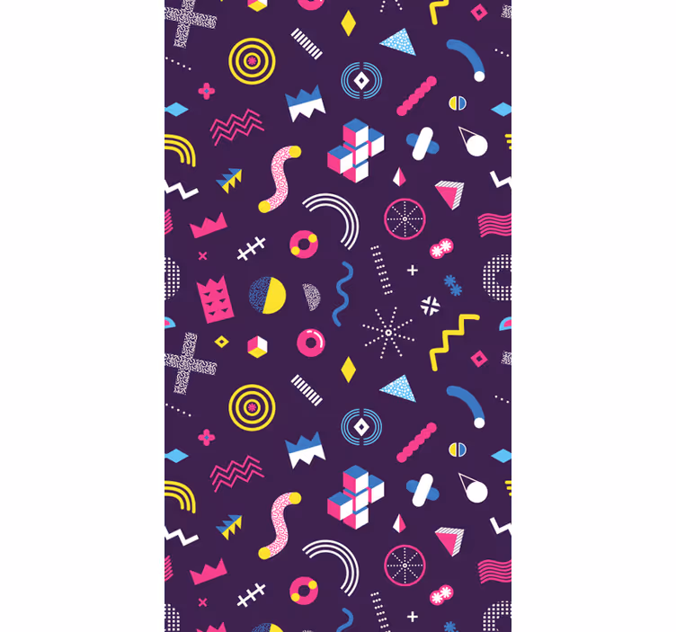 Papier peint formes géométriques formes rétro vibrantes - TenStickers