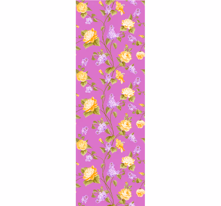 Papier peint fleuri motif rose délicat - TenStickers