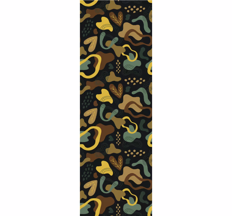 Papier peint abstrait motifs de formes organiques - TenStickers
