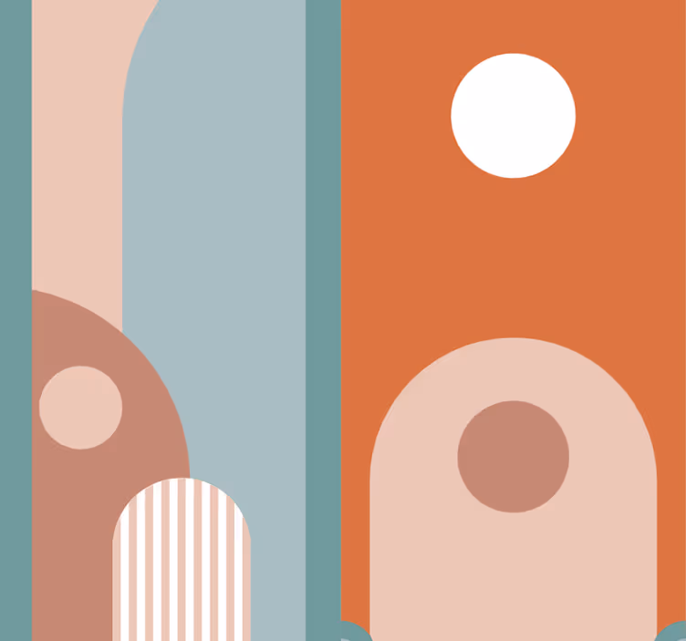 Papier peint motif formes colorées - TenStickers