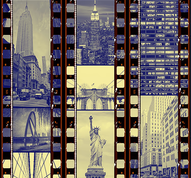 Papier peint pays urban Filmstrip Panorama - TenStickers
