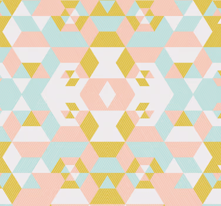 Papier peint salon motif géométrique pastel - TenStickers