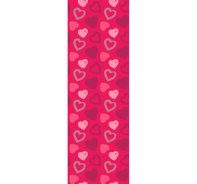Papier peint chambre fuchsia motif cœurs roses - TenStickers