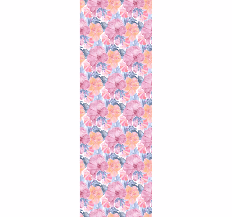 Papier Peint floral motif hibiscus aquarelle - TenStickers