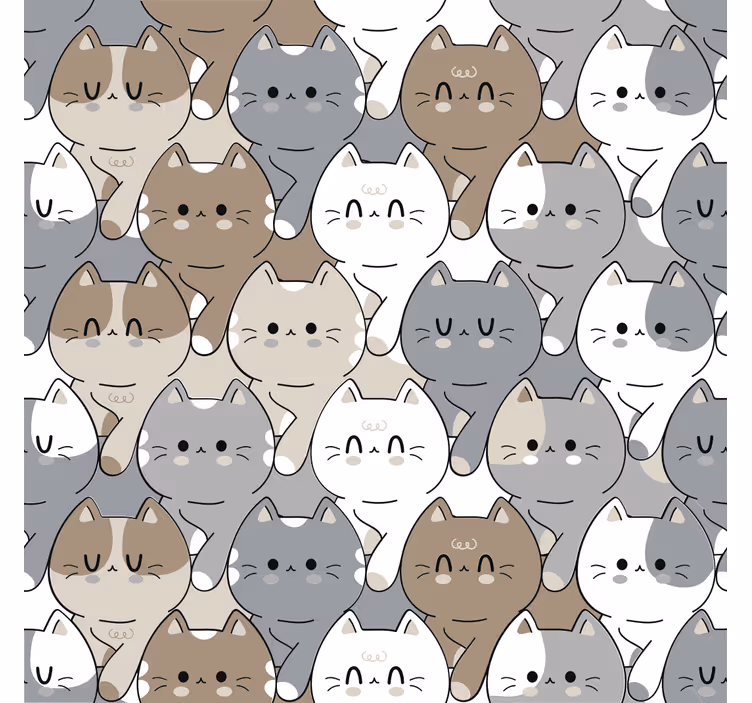 Papier peint chambre enfant illustration chats - TenStickers