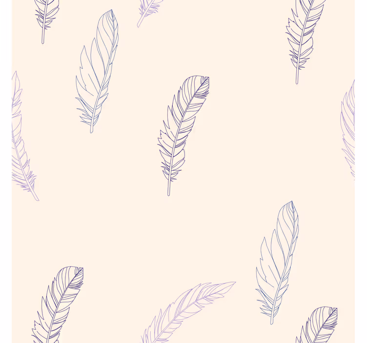 Papier peint salon dessins de plumes - TenStickers