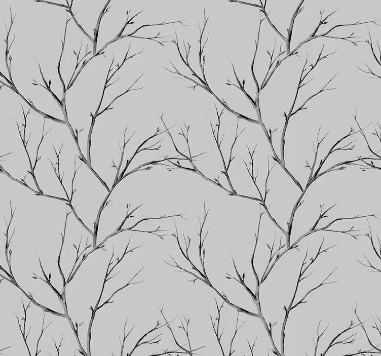 Papier peint tête de lit beaux arbres gris - TenStickers