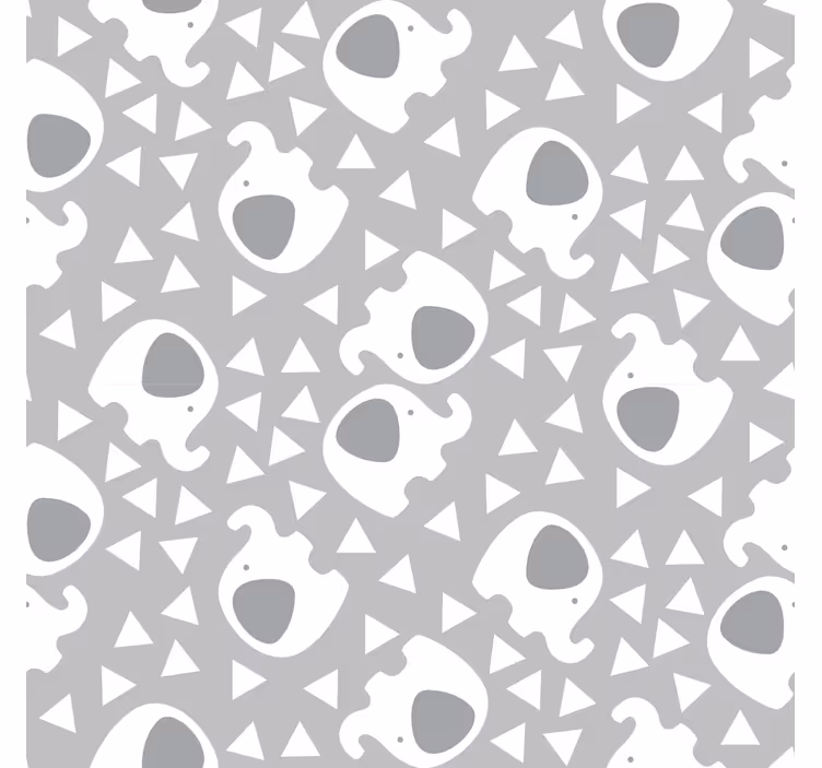 Papier peint chambre bébé éléphant avec des triangles - TenStickers