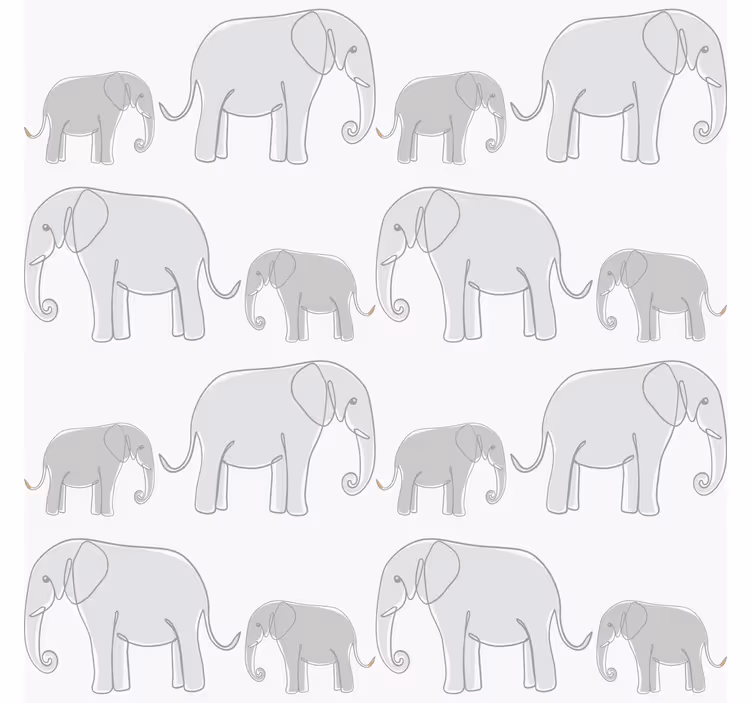 Papier peint chambre enfant éléphants minimalistes - TenStickers