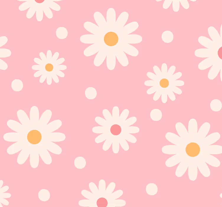 Papier peint floral conception de modèle de marguerite - TenStickers