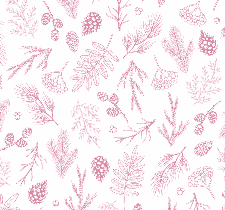 Papier peint feuillage conception de motifs floraux - TenStickers