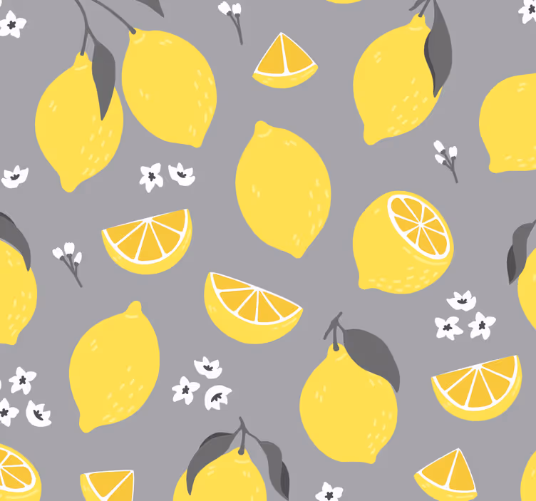 Papier peint cuisine motif agrumes - TenStickers