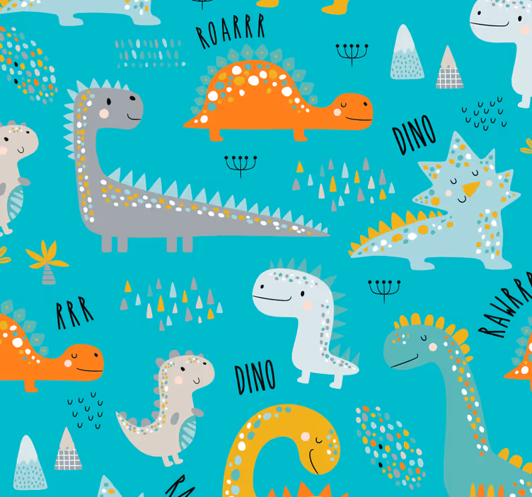 papier peint dinosaures délice de dinosaure - TenStickers
