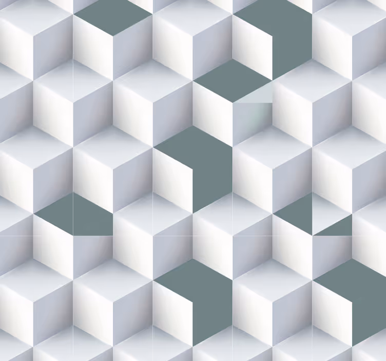 Papier peint formes géométriques illusion de cubes - TenStickers