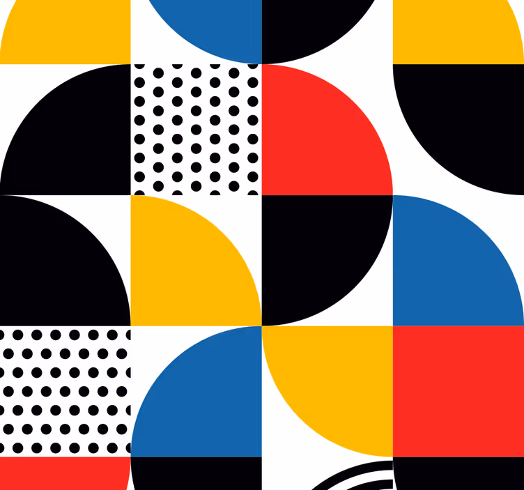 Papier peint formes géométriques cercles fusion - TenStickers