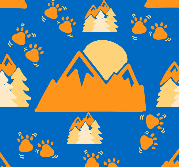 Papier peint chambre bébé aventure de l'ours des montagnes - TenStickers