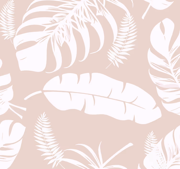 Papier peint beige feuilles de bananier - TenStickers