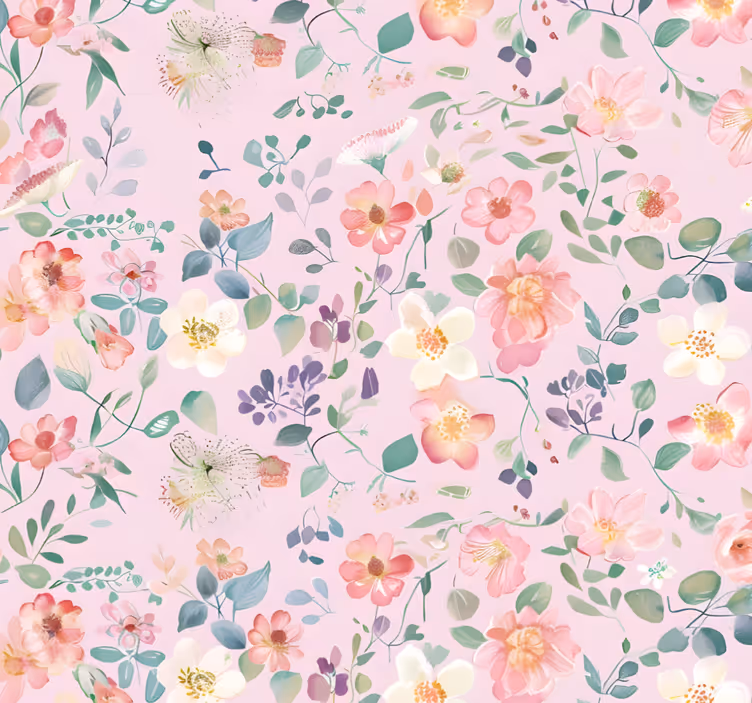 Papier peint rose explosion de printemps - TenStickers