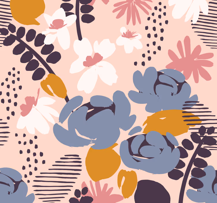 Papier peint fleuri motif botanique floral - TenStickers