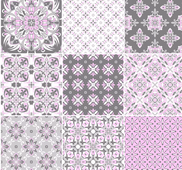 Papier peint carrelage motifs à carreaux - TenStickers