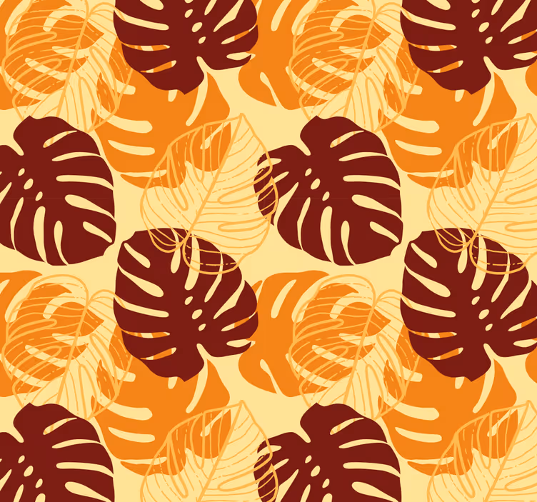 Papier peint feuillage motif de monstera tropical - TenStickers