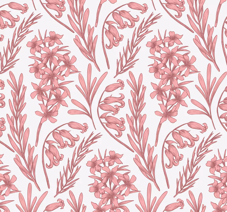 Papier peint floral Élaboration florale lavande - TenStickers