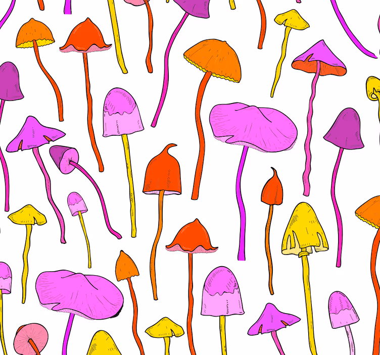 Papier peint chambre adulte motif champignons funky - TenStickers