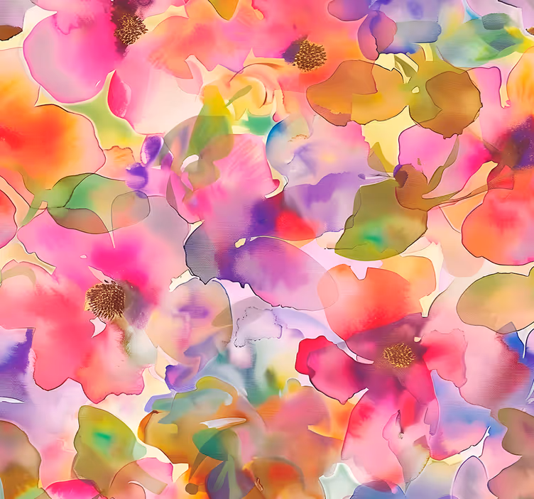 Papier peint entrée conception de fleurs multicolores - TenStickers