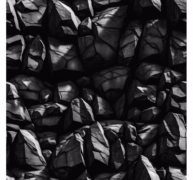 Papier peint pierre conception noire - TenStickers