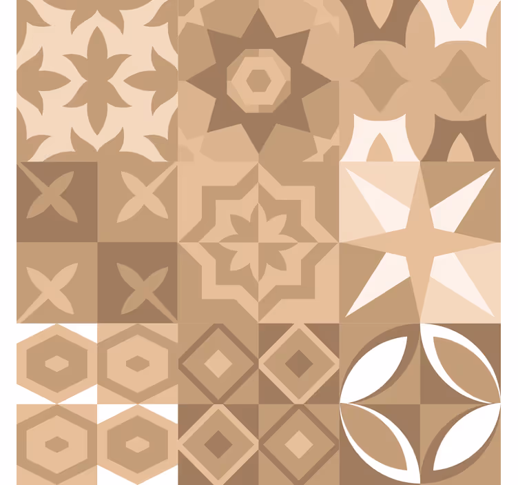 Papier peint carreaux de ciment carrelage beige portugais - TenStickers