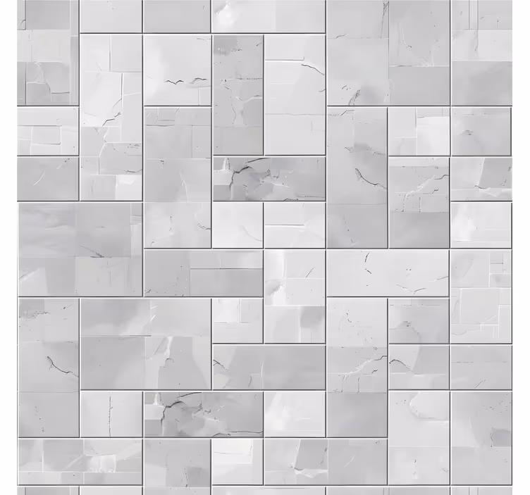 Papier peint carreaux de ciment carrelage gris - TenStickers