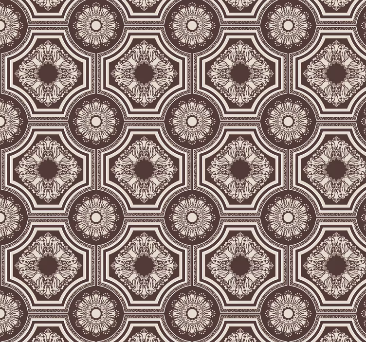 Papier peint carreaux de ciment effet de tuile géométrique - TenStickers